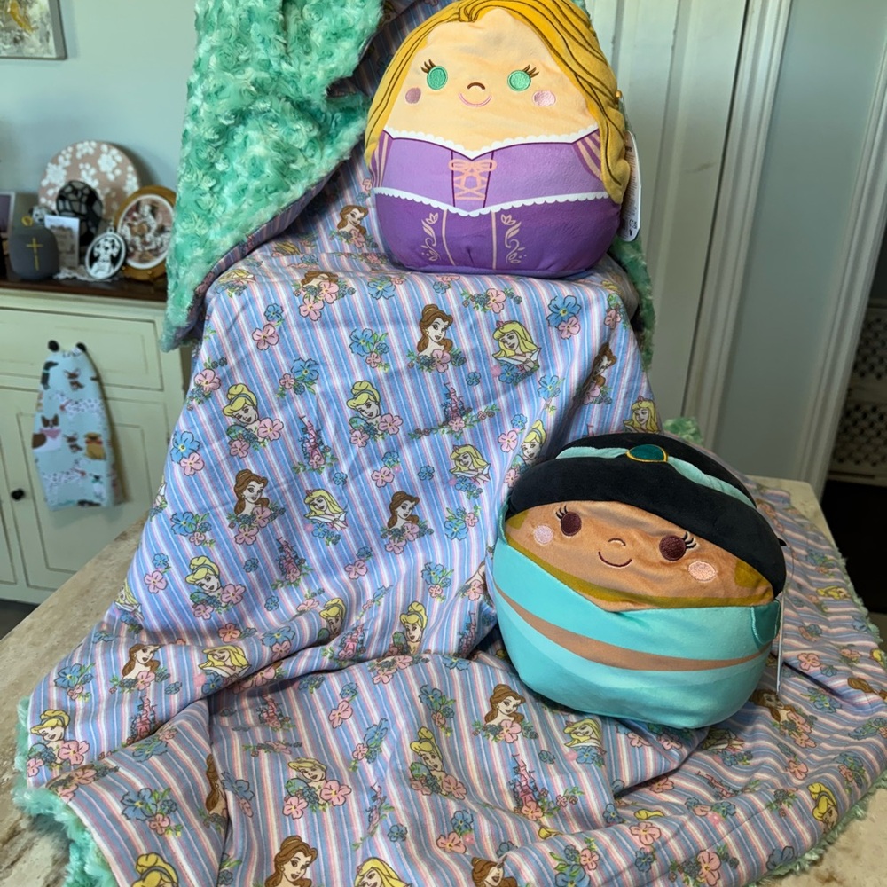 Disney Princess Plush Bundle with Green and Blue Accents